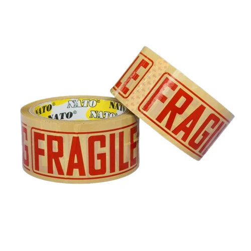 1 Rolls 2" x 50M Brown FRAGILE Packaging Tapes